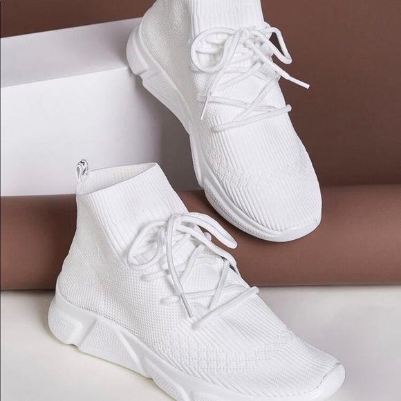 Shoes - White Sock Hightop Sneakers